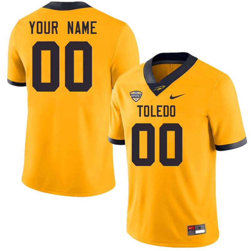 Custom Toledo Rockets Name And Number College Football Jerseys Stitched Sale-Gold